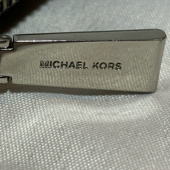 Michael Kors Mini Silver Metallic Pouchette Bag - Picture 10 of 11